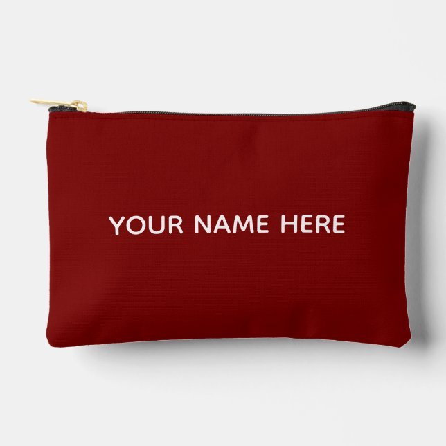 Personalised Name Stylish Modern Elegant Minimal  Accessory Pouch (Front)