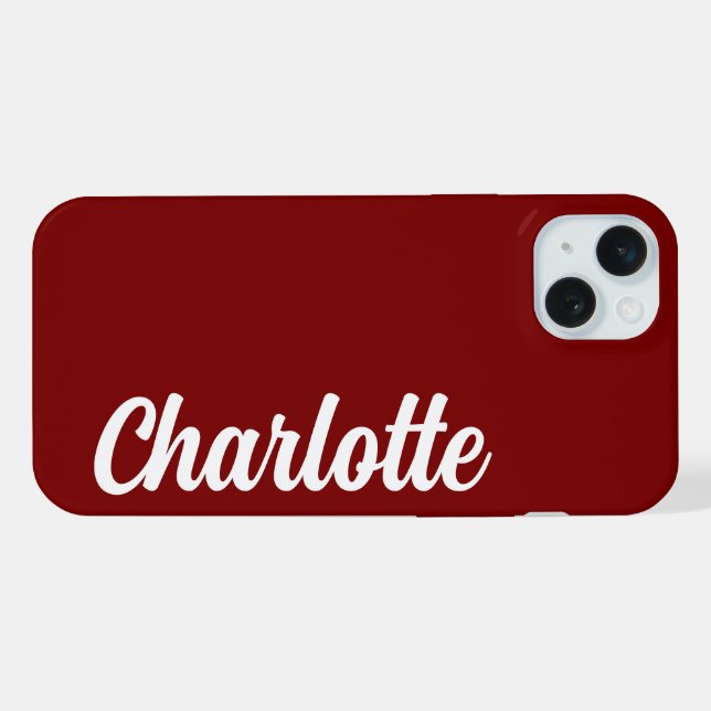Personalised Name Stylish Modern Minimal Monogram iPhone Case (Back Horizontal)