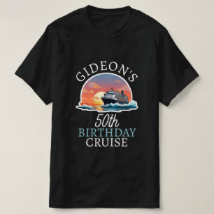 Personalised Name Sunset Cruise Boat Birthday T-Shirt