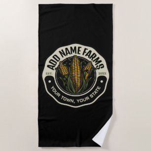 Personalised NAME Sweet Corn Garden Farm Farmer Beach Towel