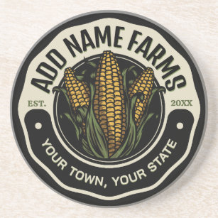 Personalised NAME Sweet Corn Garden Farm Farmer Coaster