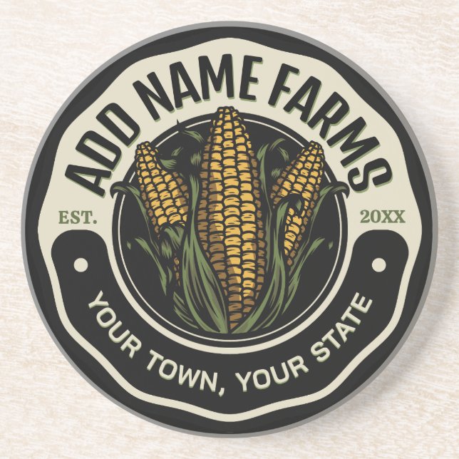 Personalised NAME Sweet Corn Garden Farm Farmer Coaster (Front)