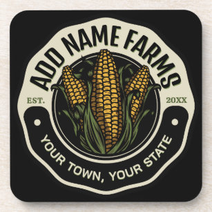 Personalised NAME Sweet Corn Garden Farm Farmer  Coaster