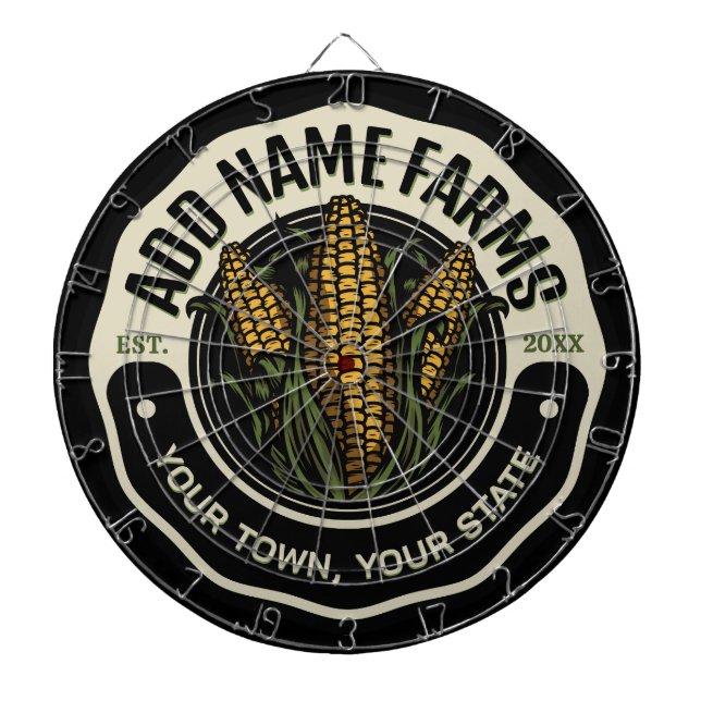 Personalised NAME Sweet Corn Garden Farm Farmer  Dartboard (Front)
