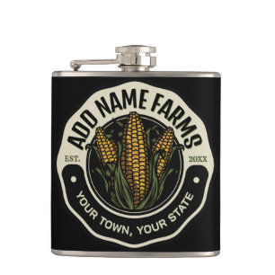 Personalised NAME Sweet Corn Garden Farm Farmer Hip Flask