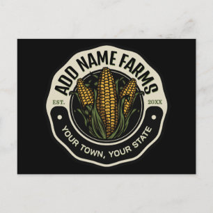 Personalised NAME Sweet Corn Garden Farm Farmer Postcard