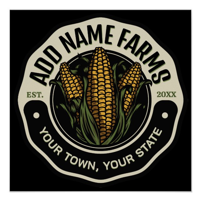 Personalised NAME Sweet Corn Garden Farm Farmer Poster (Front)
