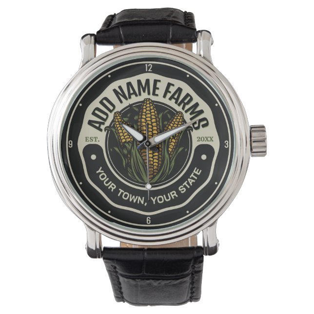 Personalised NAME Sweet Corn Garden Farm Farmer  Watch (Front)