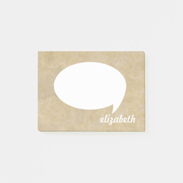 Personalised Name Talk Bubble  Post-it Notes (Front)