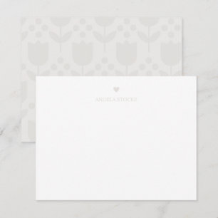 Personalised Name Taupe Neutral Heart Card