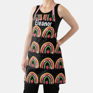 Personalised name teacher rainbow apron