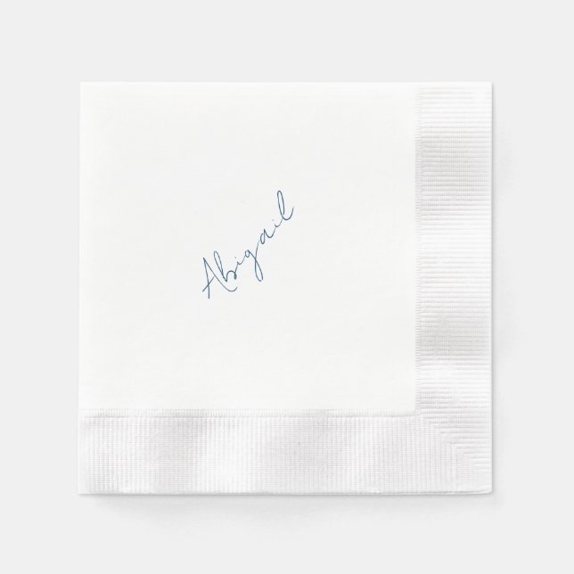 Personalised Name Teal Bridal Shower Coined  Napkin (Front)