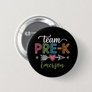 Personalised Name Team Pre-K PreSchool Teacher 6 Cm Round Badge