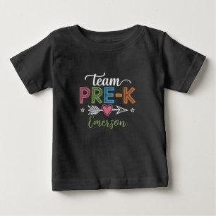 Personalised Name Team Pre-K PreSchool Teacher Baby T-Shirt