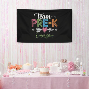 Personalised Name Team Pre-K PreSchool Teacher  Banner