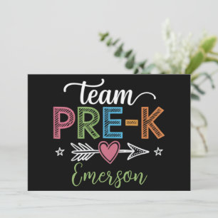 Personalised Name Team Pre-K PreSchool Teacher Invitation