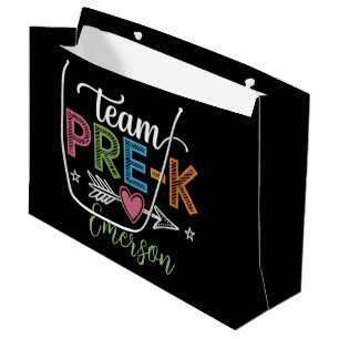 Personalised Name Team Pre-K PreSchool Teacher  Large Gift Bag