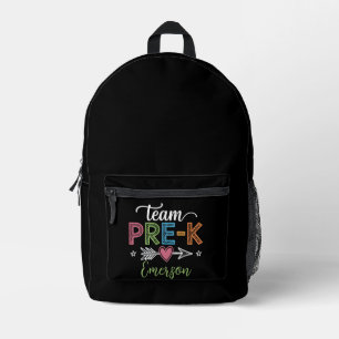 Personalised Name Team Pre-K PreSchool Teacher  Printed Backpack