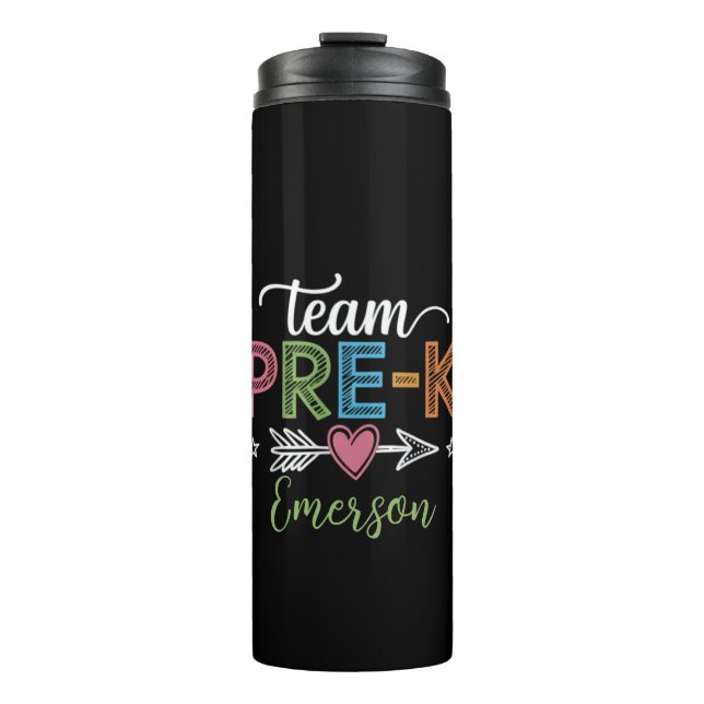 Personalised Name Team Pre-K PreSchool Teacher  Thermal Tumbler (Front)