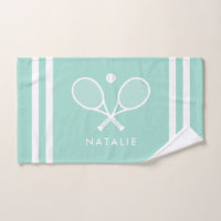 Personalised Name Tennis Aqua Blue Stripes