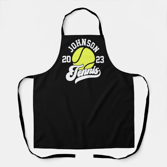 Personalised NAME Tennis Player Racket Ball Court Apron (Front)