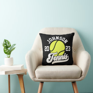 Personalised NAME Tennis Player Racket Ball Court Cushion