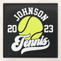 Personalised NAME Tennis Player Racket Ball Court
