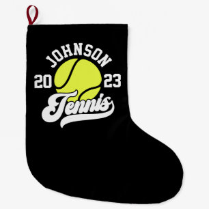 Personalised NAME Tennis Player Racket Ball Court Large Christmas Stocking