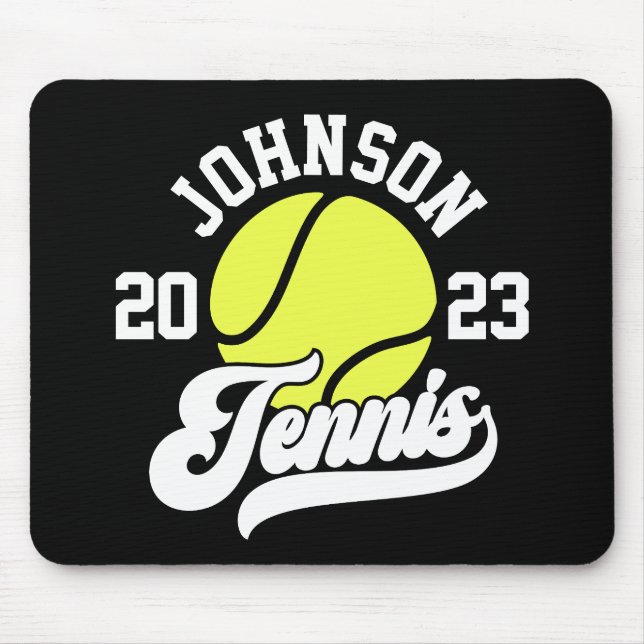 Personalised NAME Tennis Player Racket Ball Court Mouse Pad (Front)