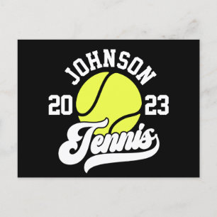 Personalised NAME Tennis Player Racket Ball Court Postcard