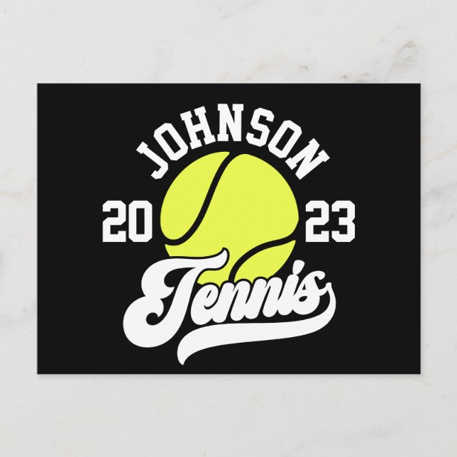 Personalised NAME Tennis Player Racket Ball Court Postcard (Front)