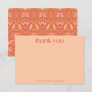 Personalised Name Terracotta Floral Bridal Shower Thank You Card