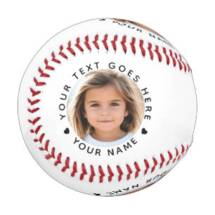 Personalised Name Text and Photo Baseball