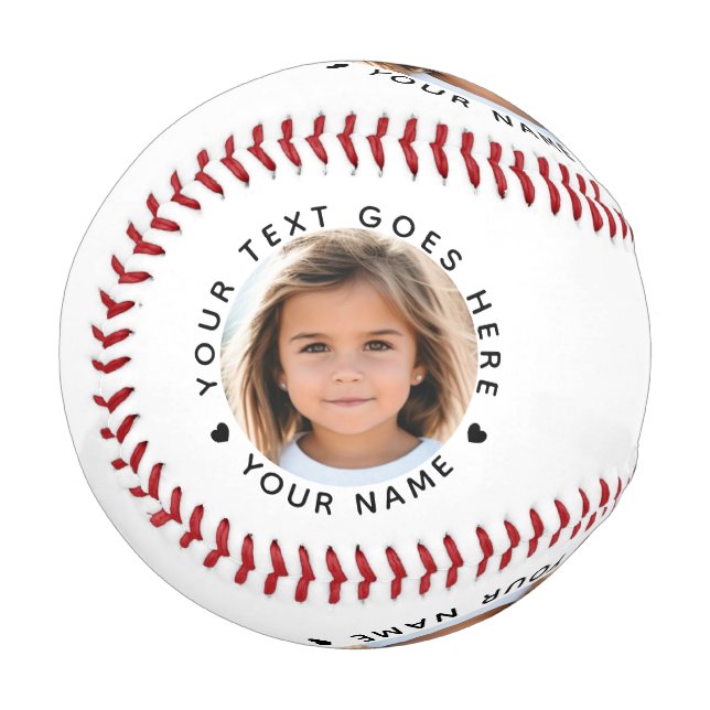 Personalised Name  Text and Photo  Baseball (Front Left)