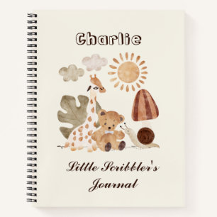 Personalised Name Text Boho Woodland Jungle Animal Notebook