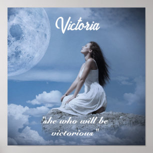 Personalised Name Text Moon Girl Fantasy Poster