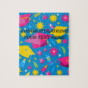 Personalised Name Text Unique Graduation Gift Jigsaw Puzzle