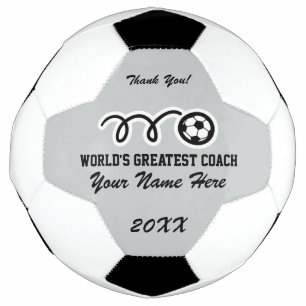 Personalised name thank you coach soccer ball