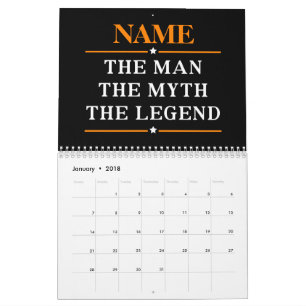 Personalised Name The Man The Myth The Legend Calendar