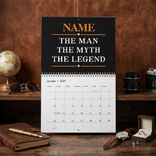 Personalised Name The Man The Myth The Legend Calendar