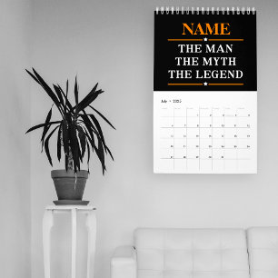 Personalised Name The Man The Myth The Legend Calendar
