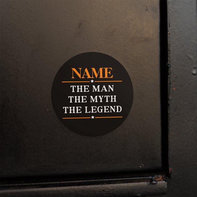 Personalised Name The Man The Myth The Legend Classic Round Sticker (Creator Uploaded)