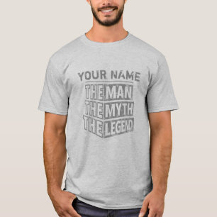 Personalised Name The Man The Myth The Legend Grey T-Shirt