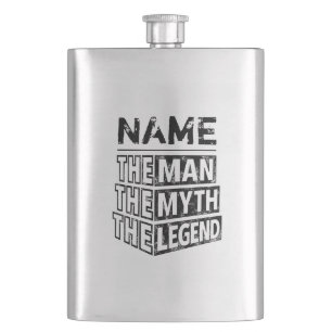 Personalised Name The Man The Myth The Legend Hip Flask
