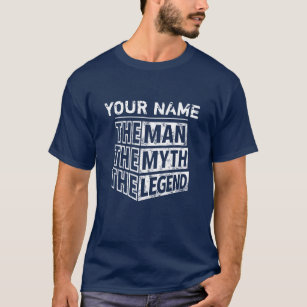 Personalised Name The Man The Myth The Legend Navy T-Shirt