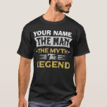 Personalised Name The Man The Myth The Legend  T-S T-Shirt<br><div class="desc">Personalised Name The Man The Myth The Legend Retro Sunset Colours T-Shirt</div>