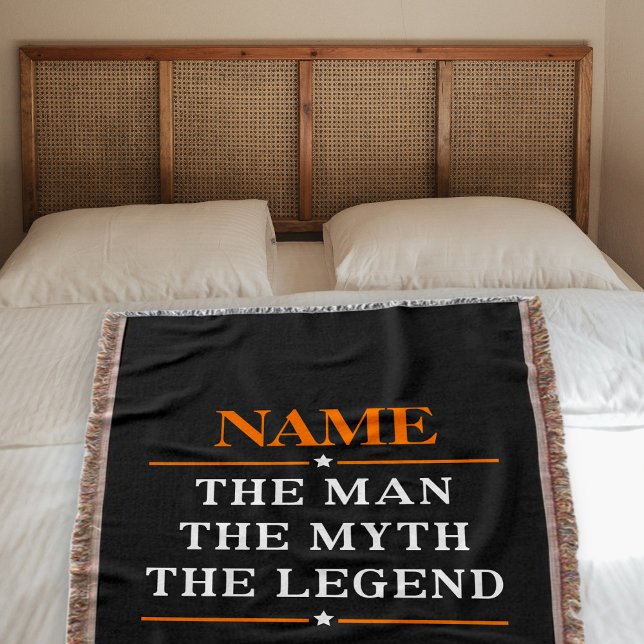 Personalised Name The Man The Myth The Legend Throw Blanket (Creator Uploaded)