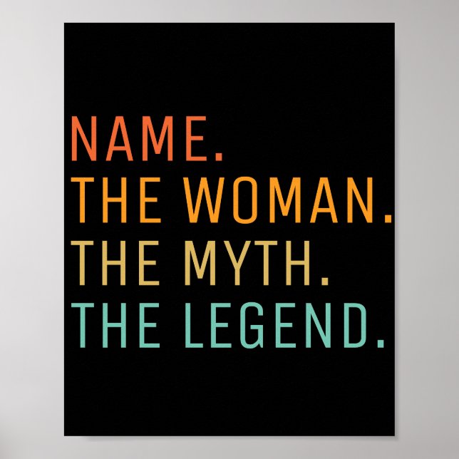 Personalised Name The Woman The Myth The Legend  Poster (Front)