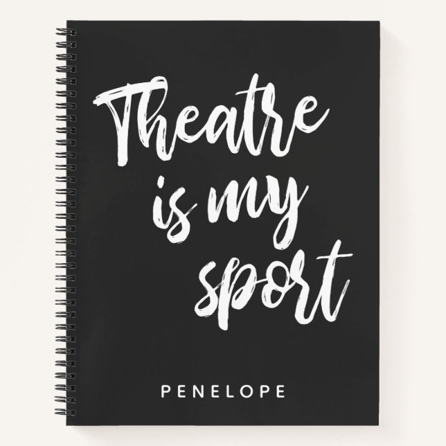Personalised Name Theatre Lovers Quote Actors Notebook (Front)