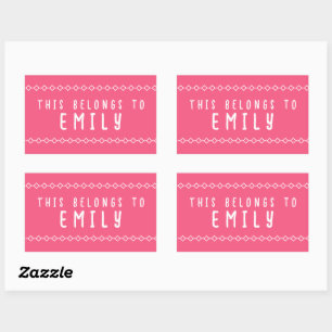 Personalised Name This Belongs to Stickers